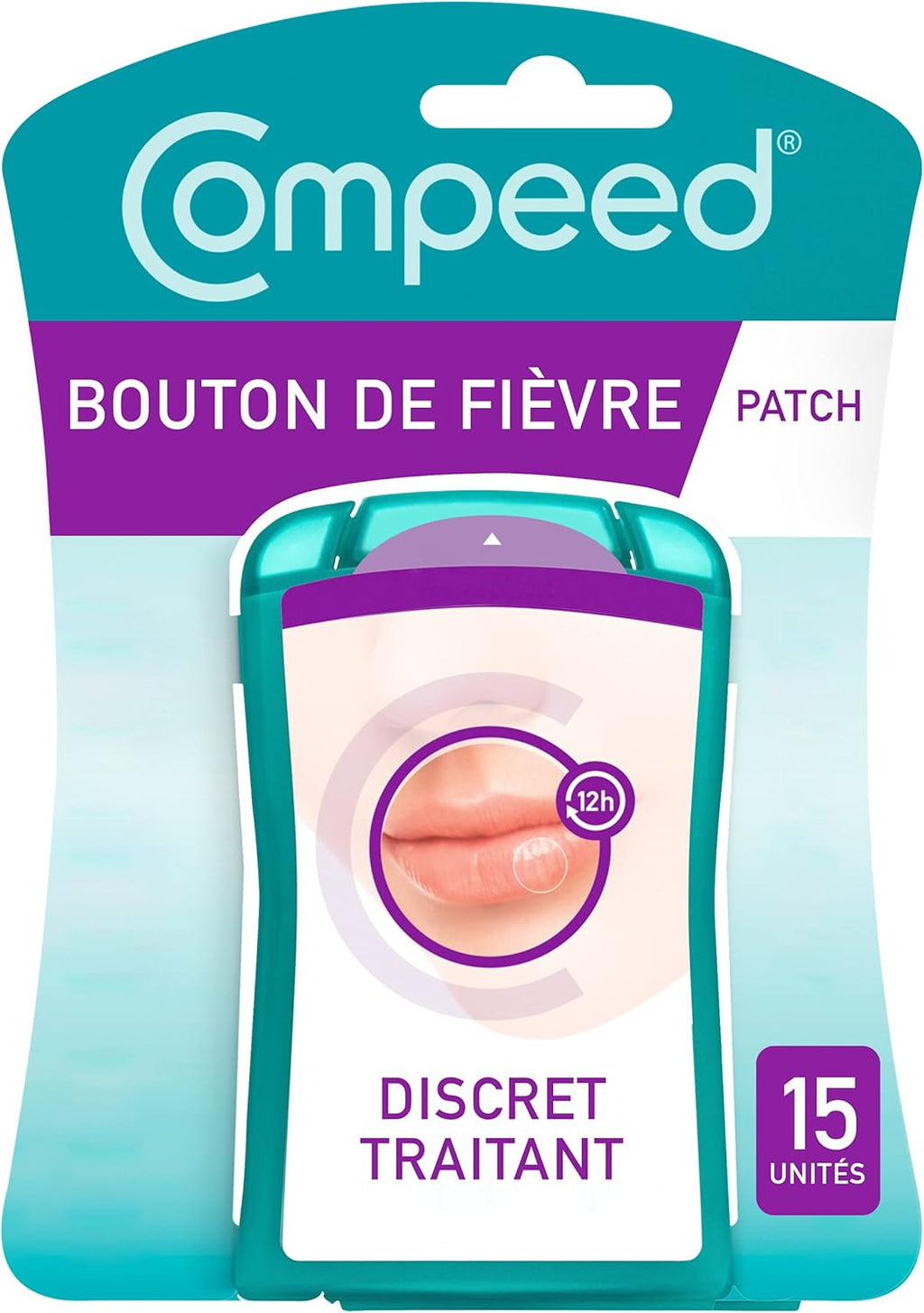 Compeed - Fever Herpes Patch, Discreet for Fast Treatment, Day and Night Care that Accelerate Healing - 15 Cold Sore Patches - Format (1.5 x 1.5 cm)