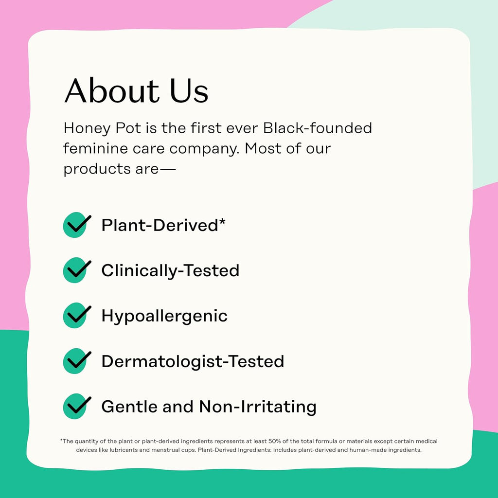The Honey Pot Company - Herbal Sanitary Pads for Women - Heavy Flow Overnight w/Wings - Infused w/Essential Oils for Cooling Effect & Organic Cotton Cover - Feminine Care - 11 ct