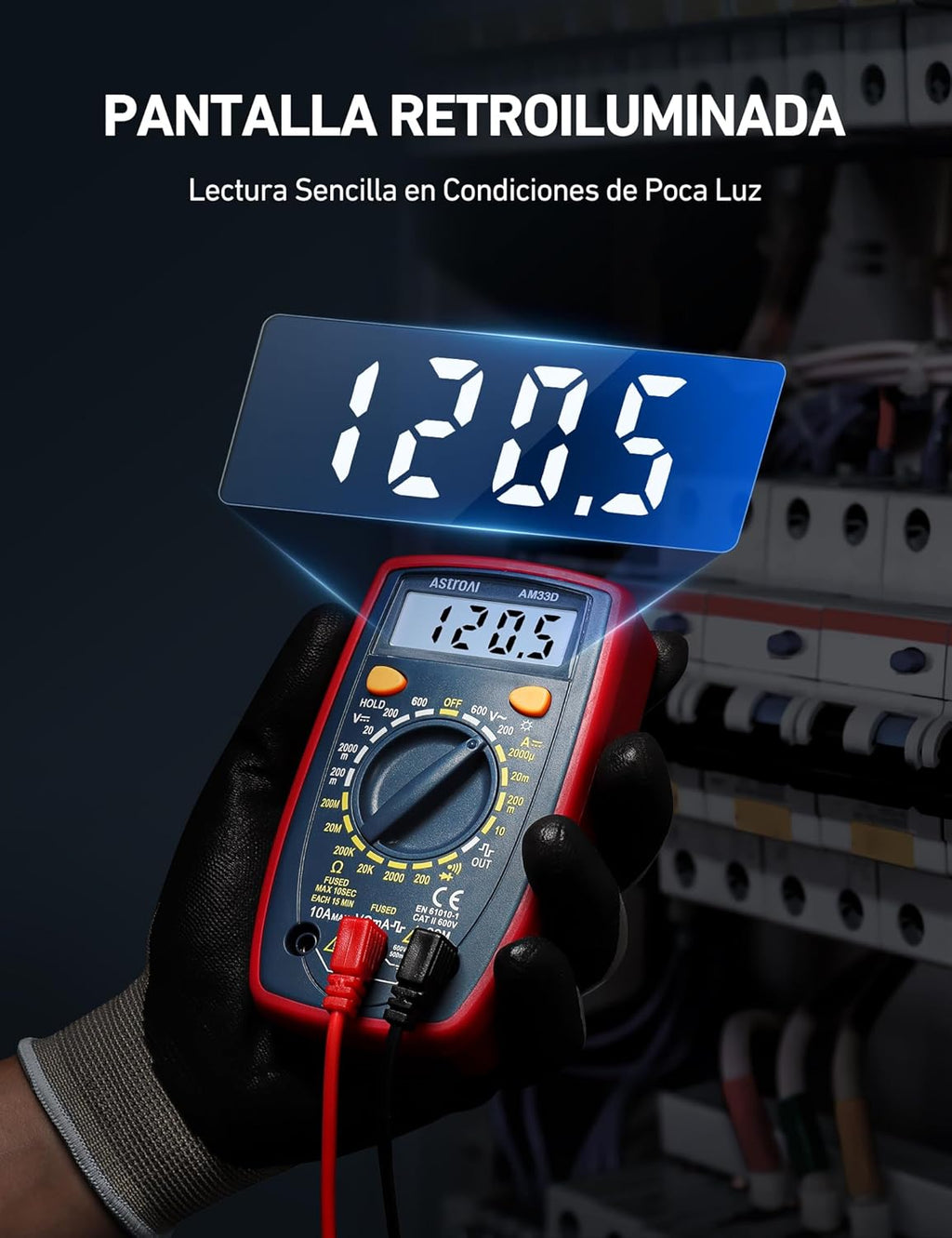 AstroAI Digital Multimeter, Professional Polymeter, Voltmeter, Electrical Tester, Multimeter for DC Current, AC/DC Voltage, Resistance, Continuity and Test Diodes