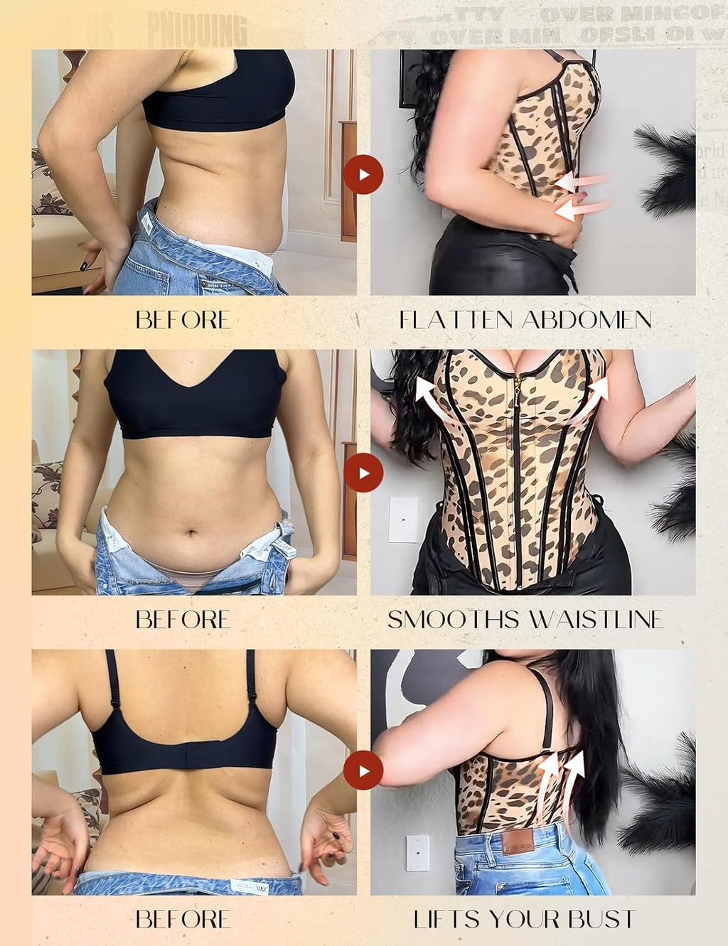 SHAPSHE Waist Trainer for Women Bustier Corset Overbust Sexy Top Tummy Control Shapewear for Going Out Party with Zipper