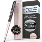 iProven Rechargeable Basal Body Thermometer, 0.01° Precision, Silent Buzz | Accurate 70-Sec Readings, Backlit Display, Last Memory Recall, BBT Thermometer for Natural Ovulation Tracking