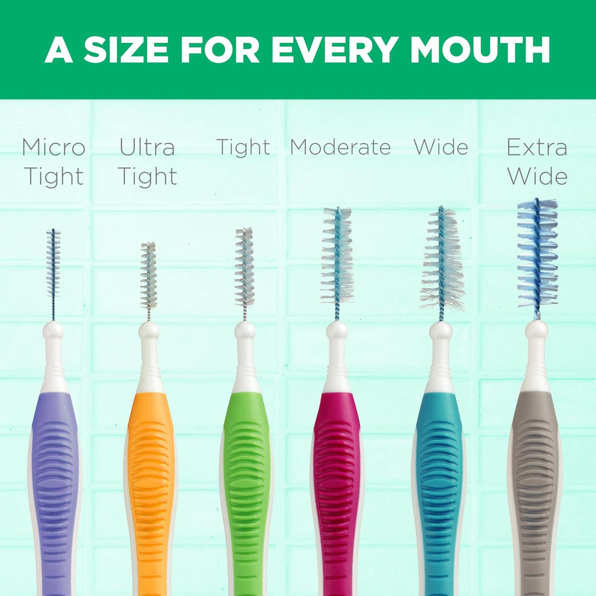 GUM Proxabrush Go-Betweens Moderate Interdental Brushes, 10 Count (4 Pack) | Triangular soft bristles, Nylon-coated wire safe for braces & implants, Reusable with breathable travel cap, 10 days of use