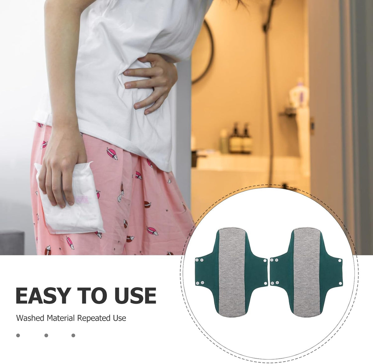 Mobestech Absorbent Cotton Postpartum Pads 2Pcs Leakproof Ultra-Thin Washable Cloth Maternity Bladder Control Pads for Women’S Postpartum and Incontinence Care