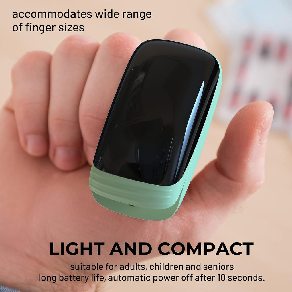 Finger Pulse Oximeter, Fingertip Blood Oxygen Saturation with Pulse Monitor Rechargeable, Accurate Spo2 Reading for Home, Outdoor Sports，Green