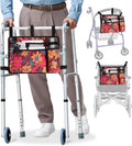 supregear Accessories Bag for Walker, Wheelchair, Rollator - Walker Basket Bag w/Cup Holder - Seniors Caddy Attachment Pouch for Walkers, Water Resistant Large Capacity Carry Storage Carrier Tote