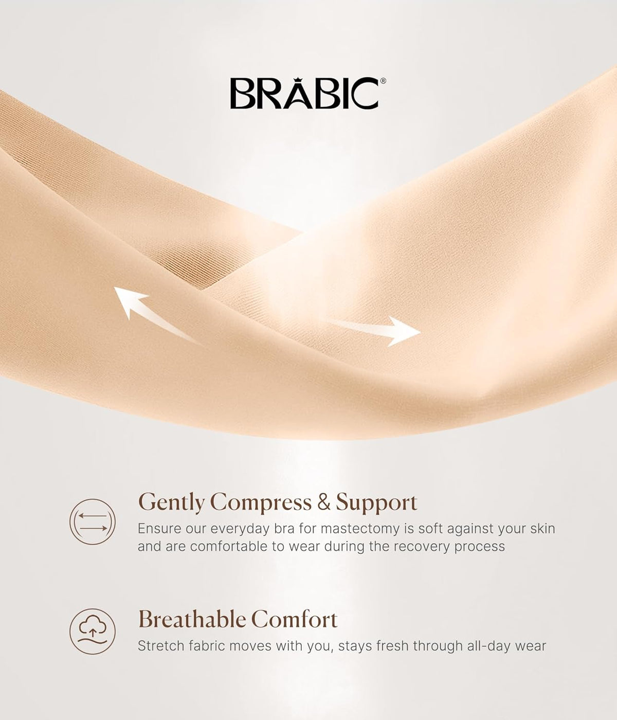 BRABIC Zip Front Closure Everyday Bra for Women Post Surgery Compression Support with Adjustable Straps Wirefree
