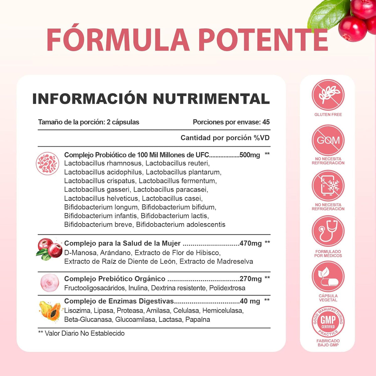 Probiotics for Women with 32 Strains with Prebiotics and Digestive Enzymes Support pH Balance Vaginal Probiotics Urinary and Digestive Tract Health Vegetable Capsules