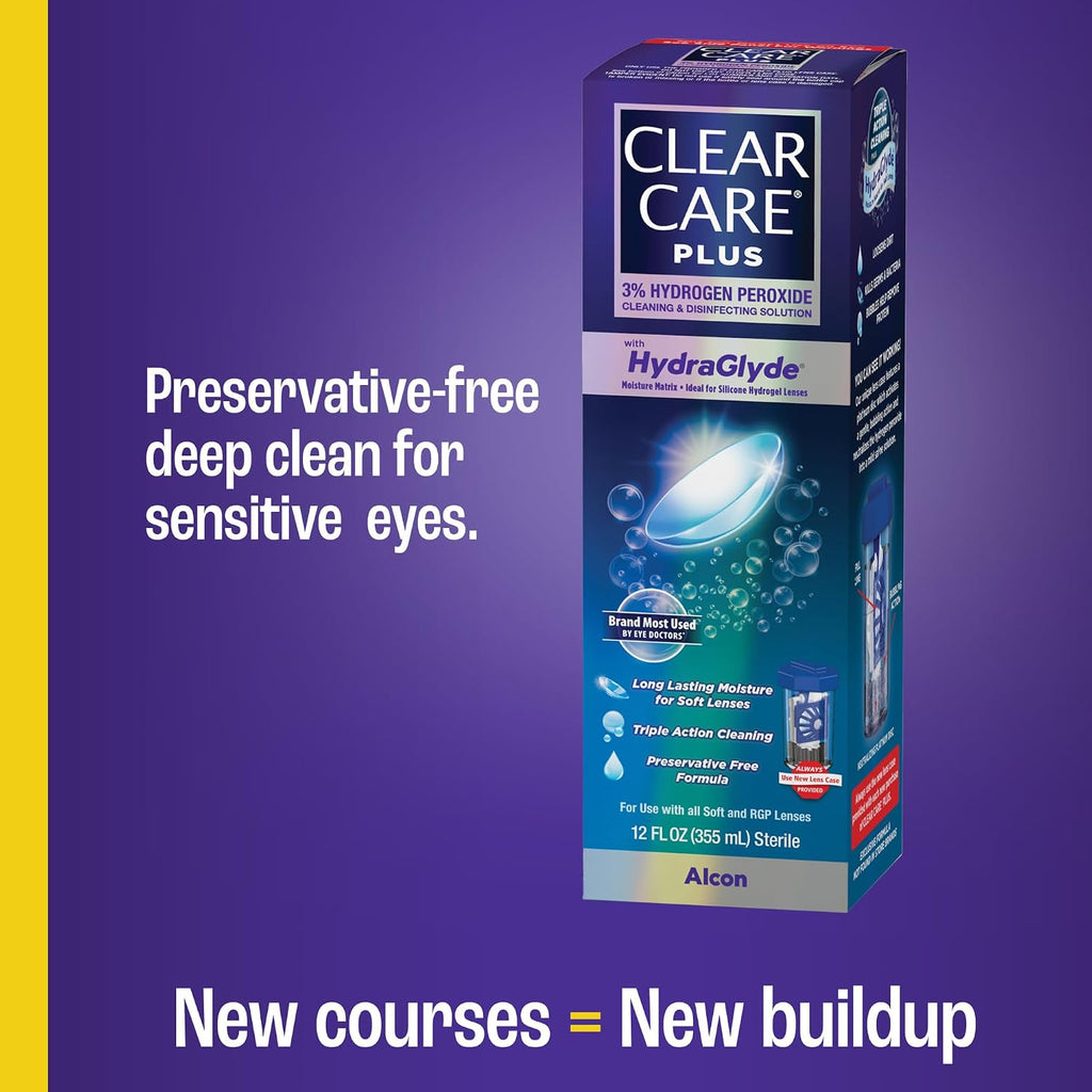 CLEAR CARE PLUS Cleaning & Disinfecting Contact Lens Solution, 12 Fl Oz