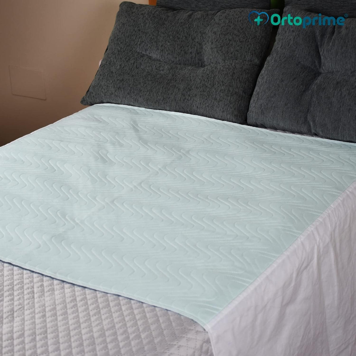 OrtoPrime Pack of 2 Washable Absorbent Adult Bed Pads 3.15 Litres/m2 – Over 200 Washes – Waterproof 4 Layers – Baby Protector with Wings 90 x 85 cm