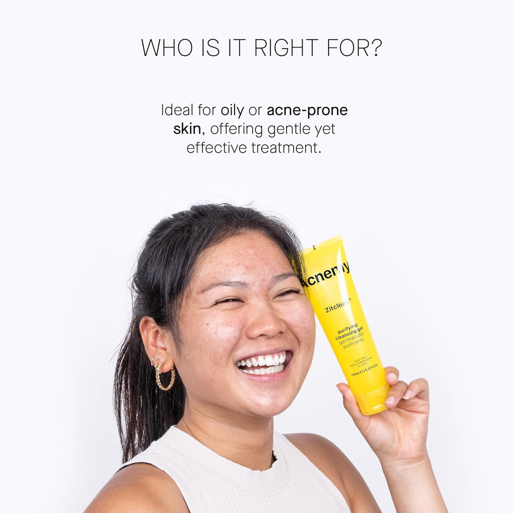 ACNEMY ZITCLEAN® Active Cleansing Facial Gel 150 ml – for Oily and Combination Skin with Acneic Tendency, Purifying, Gentle Exfoliation