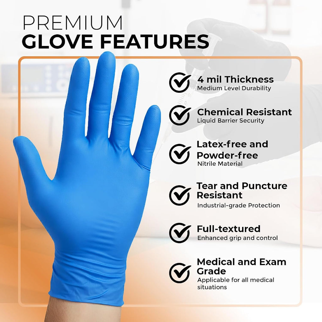 ASAP Nitrile Gloves Disposable Latex Free Exam & Medical Grade 4 Mil