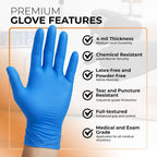 ASAP Nitrile Gloves Disposable Latex Free Exam & Medical Grade 4 Mil