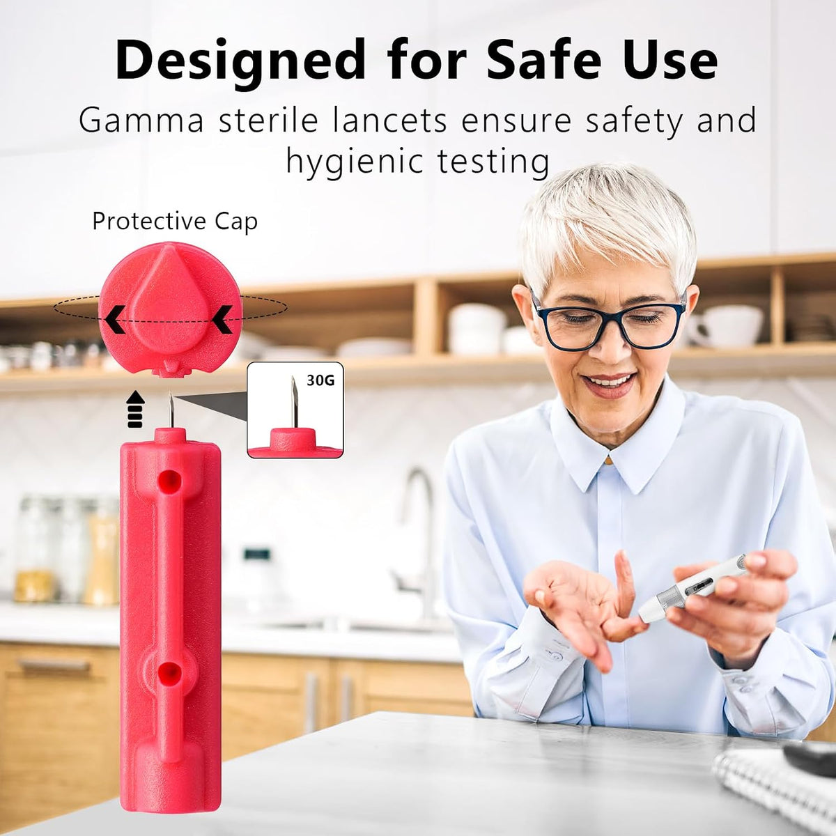 Lancets for Diabetes Testing - 30 Gauge Diabetic Lancets for Blood Testing and Glucose Testing - Fits Most Lancing Devices - 310 Count (Colourful)