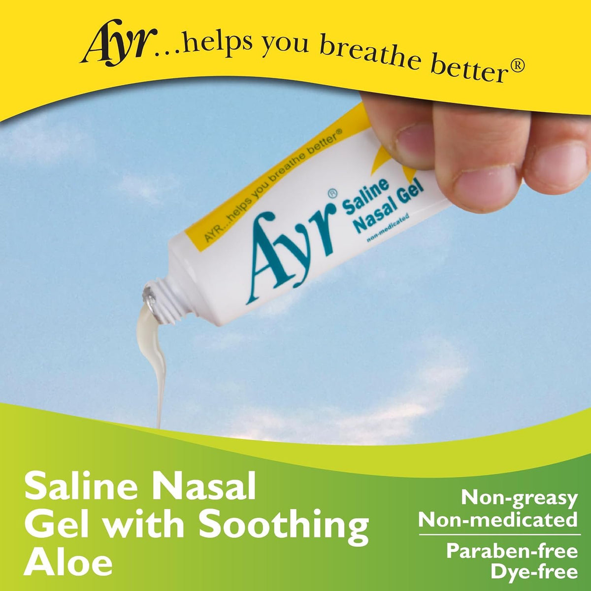 Ayr Saline Nasal Gel, With Soothing Aloe, 0.5 Ounce Tube (Pack of 1)