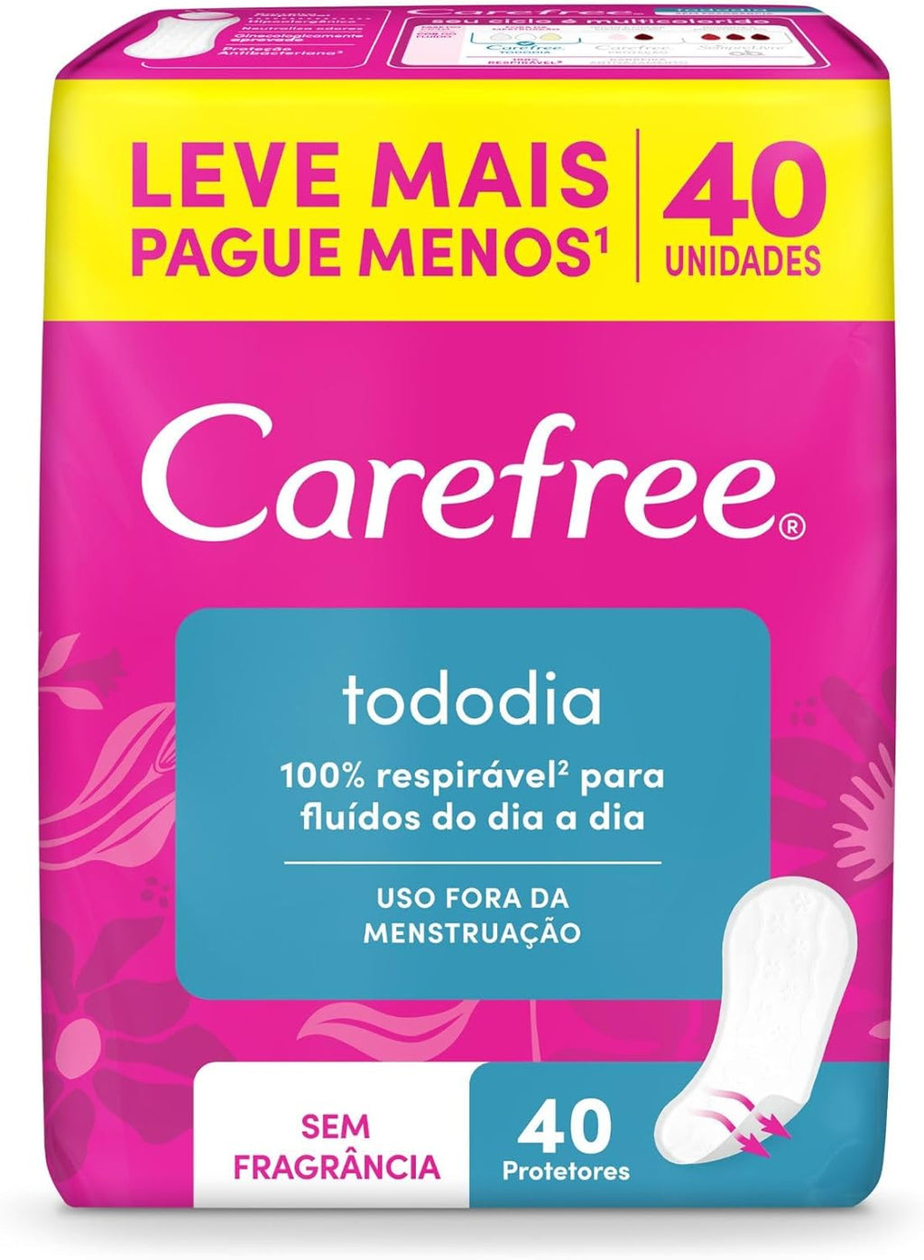 Carefree Panty Liners Fragrance-Free 40 pieces