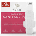 AZAH Sanitary Pads for Women XL [Pack of 80] 100% Rash-Free sanitary napkins | 3x More Absorption, Cottony Soft and Dry Top Cover for heavy Flow | Toxin Free, Locks Odour, Leak-Proof