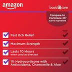 Amazon Basic Care Maximum Strength Anti-Itch Cream, Hydrocortisone 1 Percent Intensive Healing Formula, 1 ounce (Pack of 1)