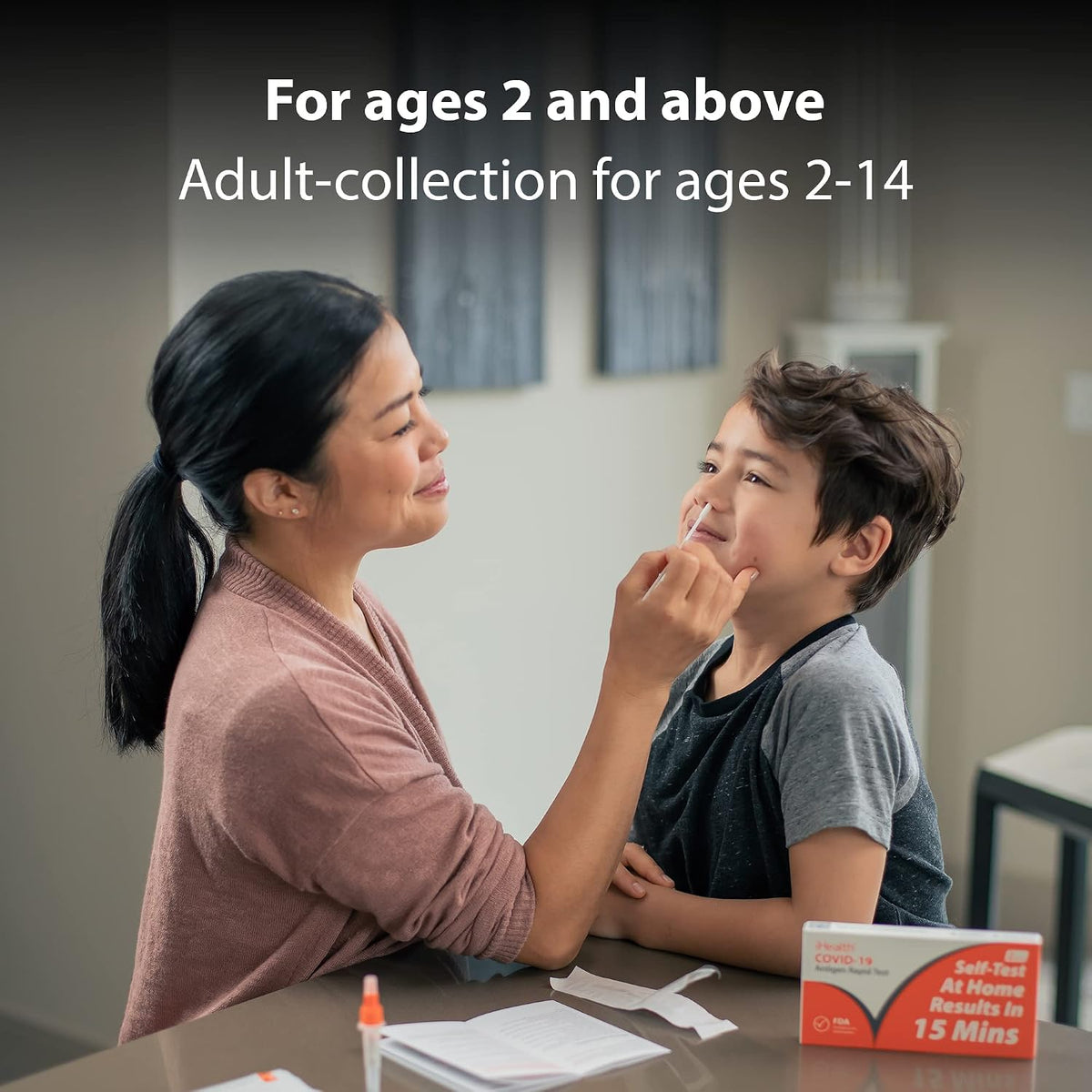 iHealth COVID-19 Antigen Rapid Home Test, 5 Tests, FDA Authorized OTC | at-Home Self Covid Test, Results in 15 Minutes with Non-invasive Nasal Swab, for ages 2 and up, easy to use