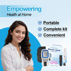 HOMEDSUN HSLPM102 4-in-1 Cholesterol Meter Kit with 10 Strips Lancets