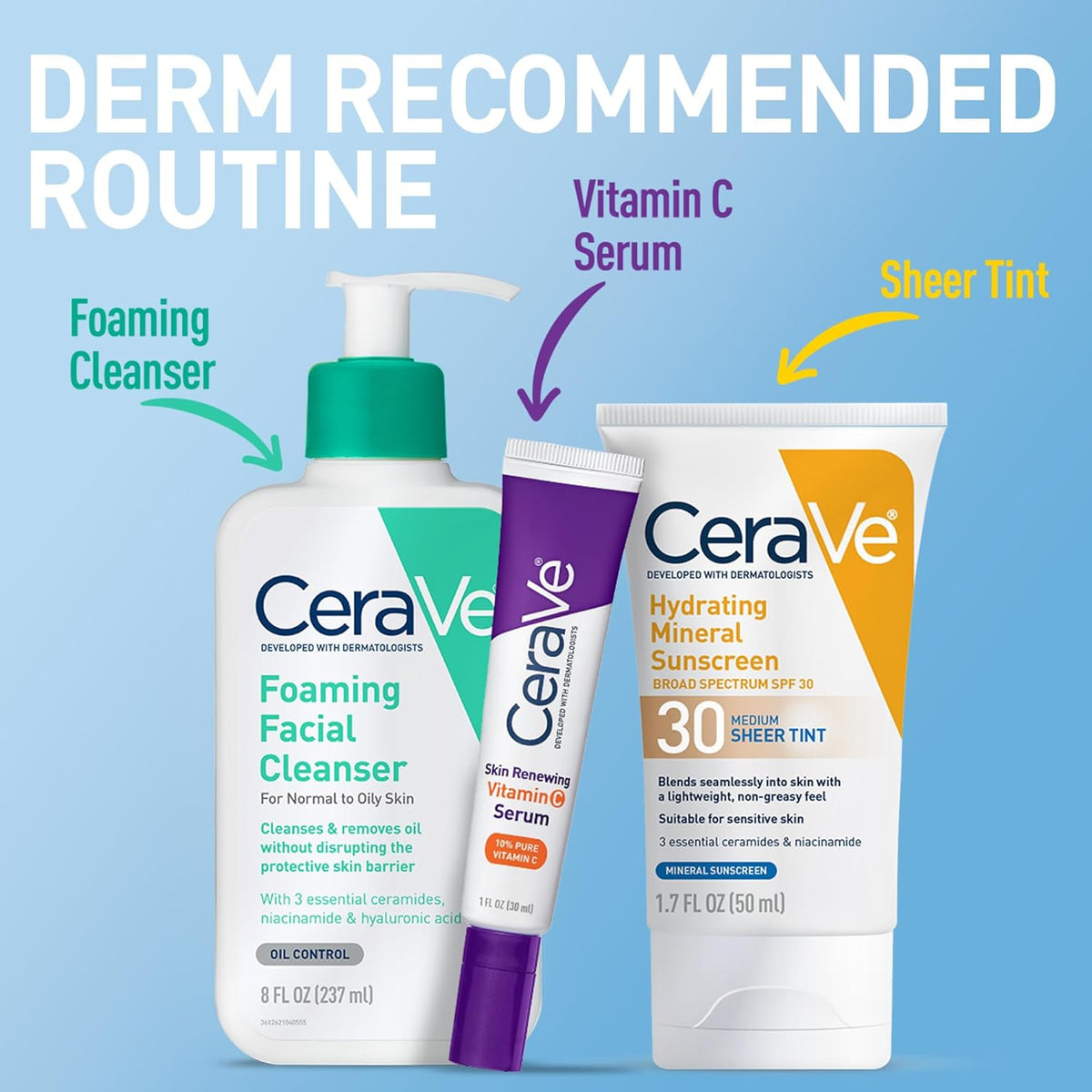 CeraVe Tinted Sunscreen for Face, Mineral SPF 30 Moisturizer, Medium, 1.7oz | Skin Care, Face Sunscreen, Hyaluronic Acid, Zinc Oxide, Titanium Dioxide, Sheer Tint, Healthy Glow, Blends Seamlessly
