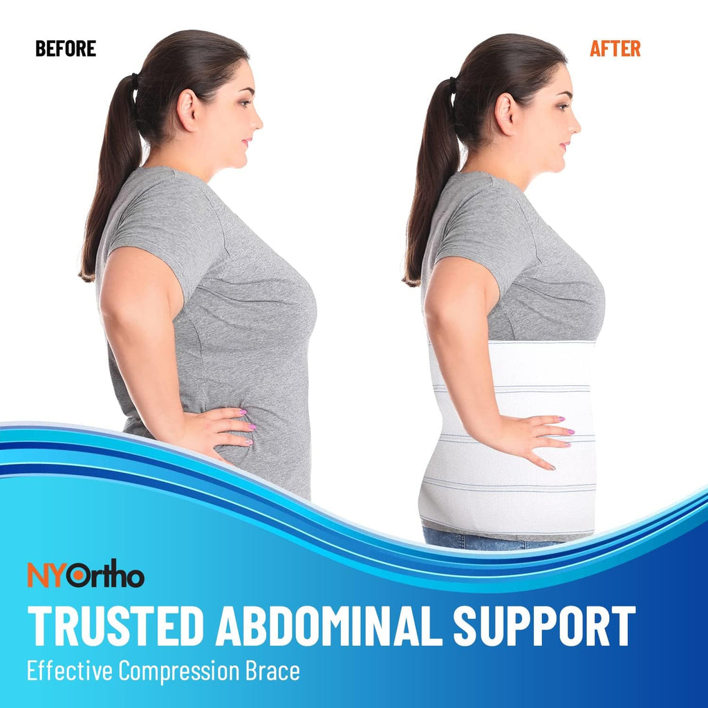 NYOrtho Bariatric Abdominal Belt, 12" Wide Elastic for Plus Size Men and Women, Post-Surgery Stomach Compression Garment for Hernia Surgery, Natural Birth, Injuries