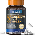 Magnesium Complex 700mg | 12-in-1 High Absorption Supplement | Glycinate, Citrate, Malate, Taurate & More | Sleep Support, Muscle Cramp Relief, Stress, Heart & Nerve Health | 120 Vegan Capsules