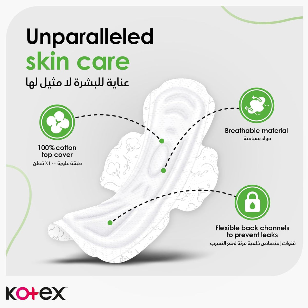 Kotex Sanitary Pads 100% Cotton With Wings