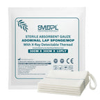 Sterile Abdominal Mop Gauze Sponge 30cm x 30cm, 12-Ply (Type 17) – Surgical Lap Sponge with X-Ray Detectable Thread, Pack of 5