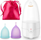 Menstrual Cup Steamer Sterilizer with 2 Reusable Menstrual Cups, Period Cups Cleaner Wash Kit
