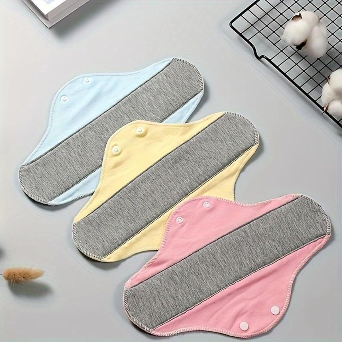Soft & Secure Bamboo Cloth Pads - Pack of 6 Reusable Sanitary Pads | 230mm Organic Cotton, Leak-Proof for Medium/Heavy | Odour-Absorbing, Eco-Friendly Period & Postpartum Care