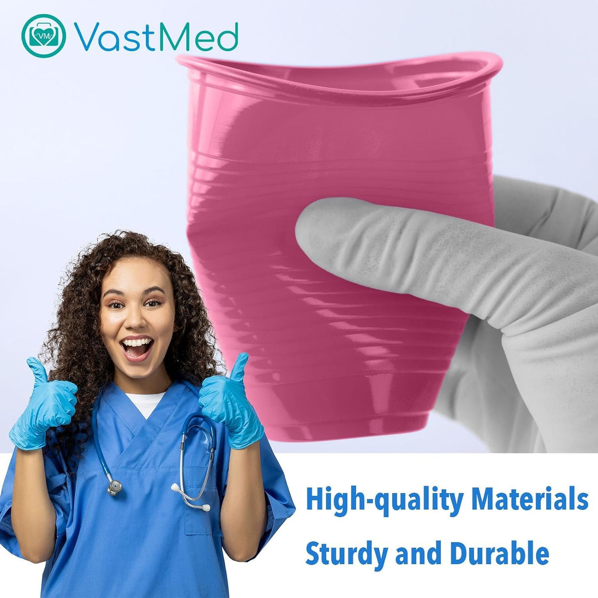 100 PCs Dental Grade Disposable 5oz Plastic Cup Pink Sturdy & Durable for Drinking Cup | Perfect as Rinsing Cup, Mouthwash