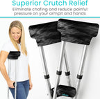 Vive Premium Crutch Pads & Hand Grips - Comfortable, Breathable | Machine Washable Padding - Moisture Wicking & Odor Reducing Pillow Accessory Covers for Adult & Youth Walking Crutches