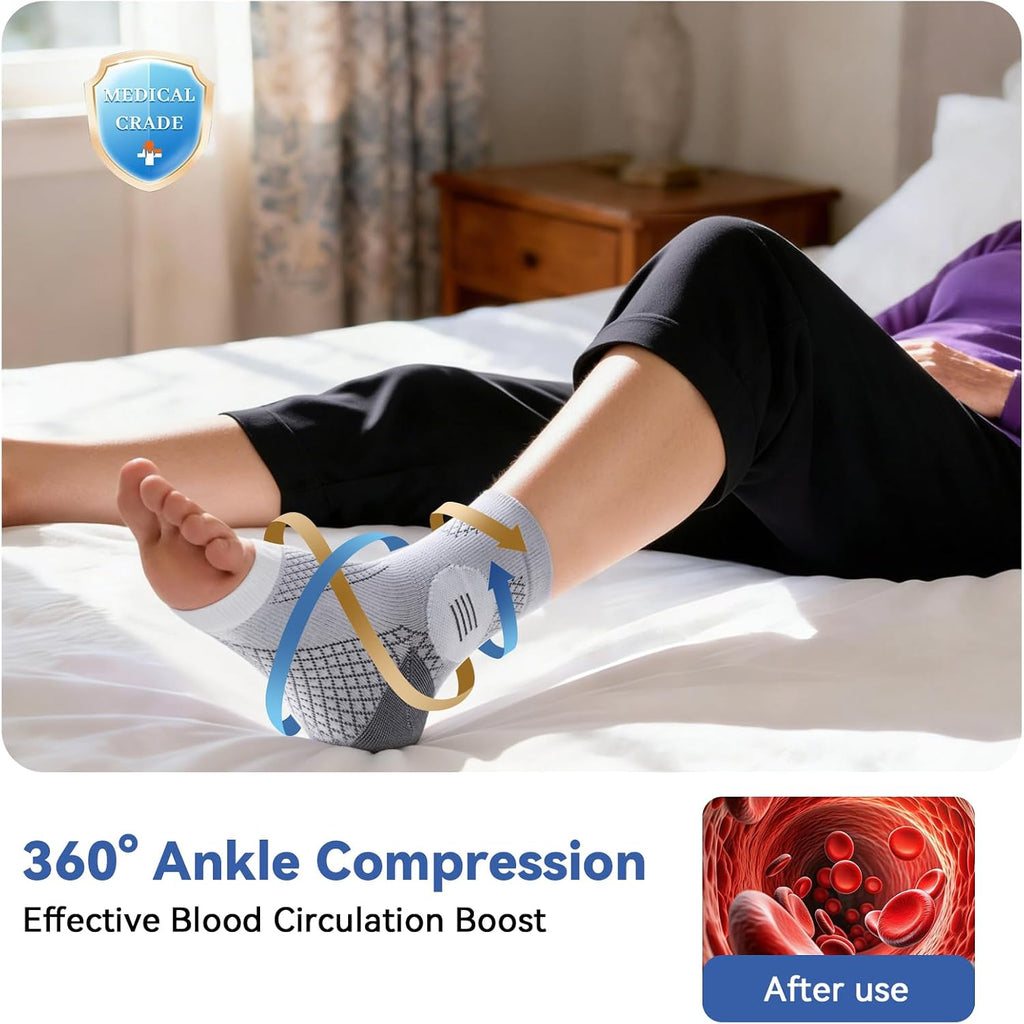3 Pairs Neuropathy Socks for Women & Men, Toeless Compression Socks