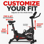 Exercise Bike with Monitor, Stationary Bikes for Home Gym Cardio, Adjustable Resistance, Indoor Cycling Bike, Comfortable Seat, 350 LBS Capacity