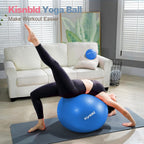 kisnbld Exercise Ball, Extra Thick Yoga Ball for Workout Pregnancy Stability, 4 Sizes Anti-Burst Balance Ball with Foot Pump - Heavy Duty Fitness Ball Chair for Office, Home & Gym