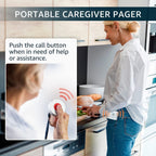 Caregiver Pager with 2 Call Buttons and 2 Pagers for Home Care