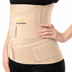 PLETHEON 3-in-1 Post Pregnancy Abdominal Belt for Women – Post Delivery Belly, Waist & Pelvis Support Wrap | Postpartum Tummy Compression Shapewear | Free Size 30–46 Inch | Beige