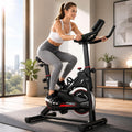Exercise Bike with Monitor, Stationary Bikes for Home Gym Cardio, Adjustable Resistance, Indoor Cycling Bike, Comfortable Seat, 350 LBS Capacity