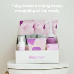 Frida Mom 11pc Postpartum Essentials Kit Gift Set, Hospital Bag Must Haves for New Mom, Includes 4 Disposable Postpartum Underwear, 4 Ice Maxi Pads, Perineal Healing Foam & 24 Pad Liners & Peri Bottle