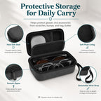GWCASE Portable 2 in 1 Contact Lens Case and Glasses Case for 2 Pairs