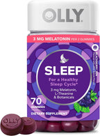 OLLY Sleep Support Gummy Supplement,* 3 mg Melatonin, L-Theanine - 70 Count