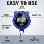 TOODOO 12 Pack Multi Function Digital Stopwatch Timer Bulk Sports Stopwatch with Lanyard Plastic Display Waterproof Date Time Alarm Timer for Coaches Fitness Referees