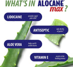 ALOCANE Max Maximum Strength Emergency Burn Gel With Lidocaine and Antiseptic, 4% Lidocaine, Fast Pain and Itch Relief, Sunburn Relief, Cuts, Scrapes, First Aid Burn Care, 4.0 Fluid Ounce
