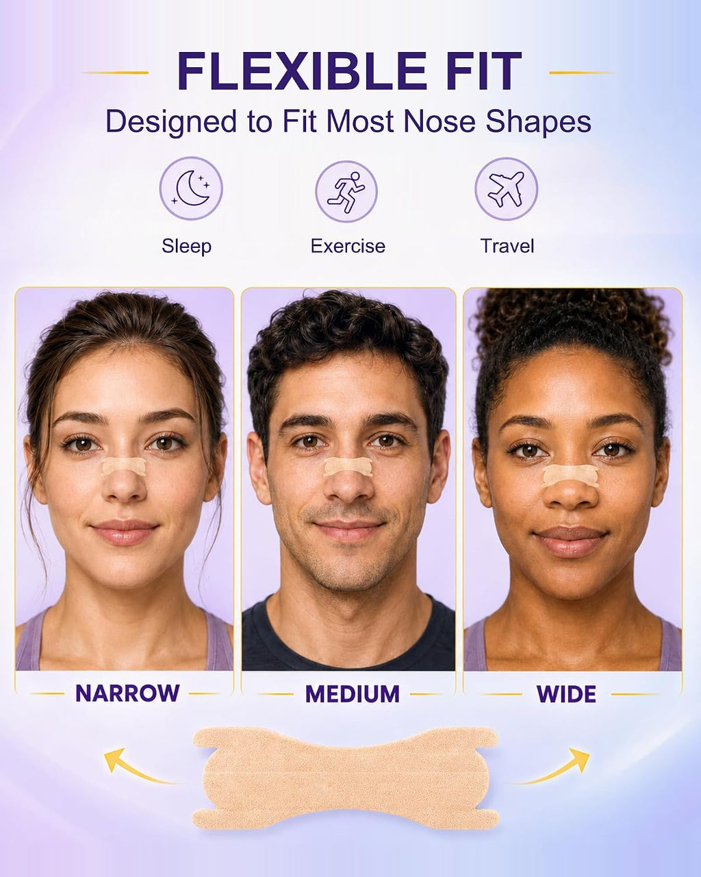 Extra Strength Nasal Strips for Snoring and Nasal Congestion Relief,Drug-Free Breath Better Nose Strips with Strong Adhesive,50% Stronger Lift,Clear Comfortable Design for Sensitive Skin,60 PCS