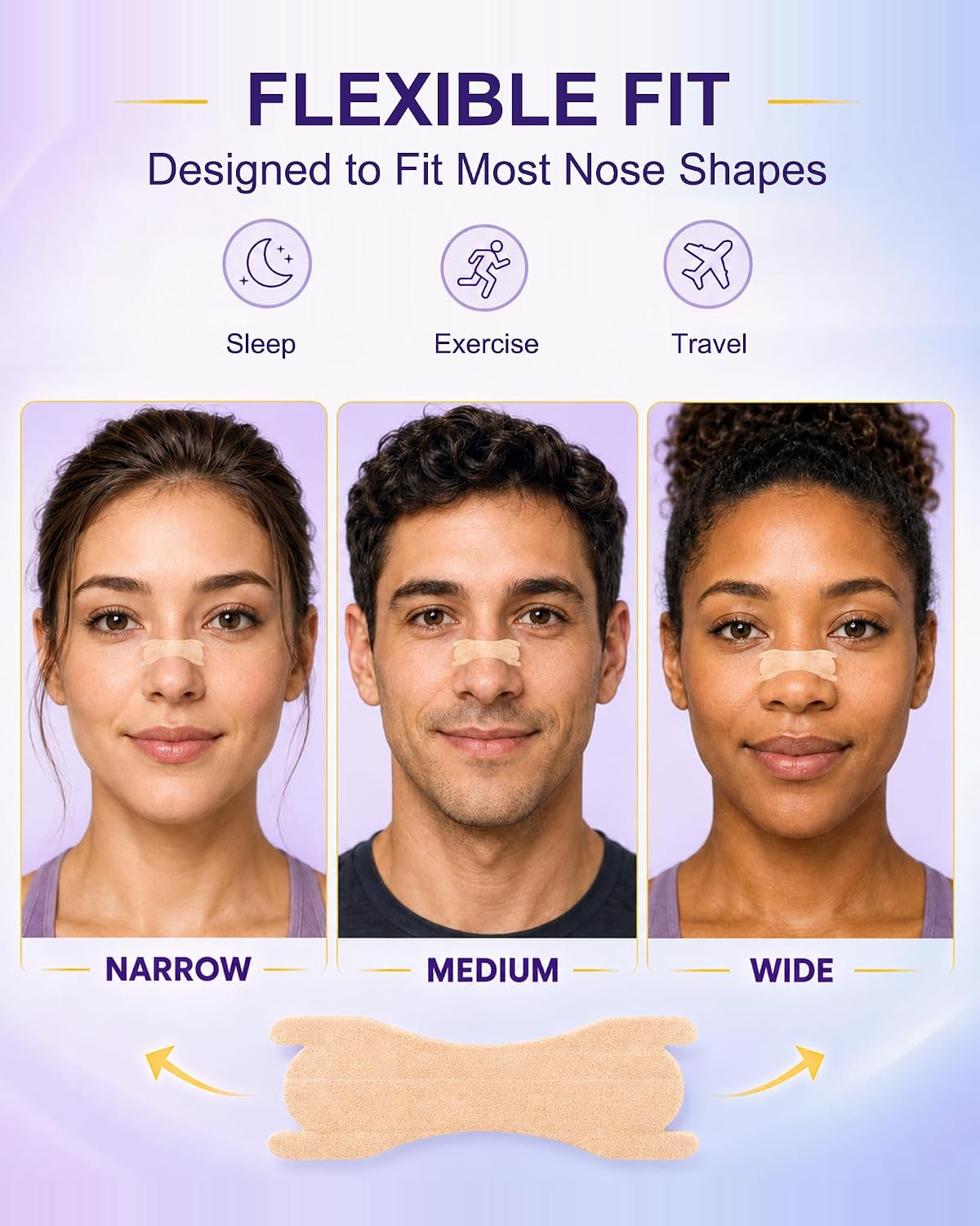 Extra Strength Nasal Strips for Snoring and Nasal Congestion Relief,Drug-Free Breath Better Nose Strips with Strong Adhesive,50% Stronger Lift,Clear Comfortable Design for Sensitive Skin,60 PCS