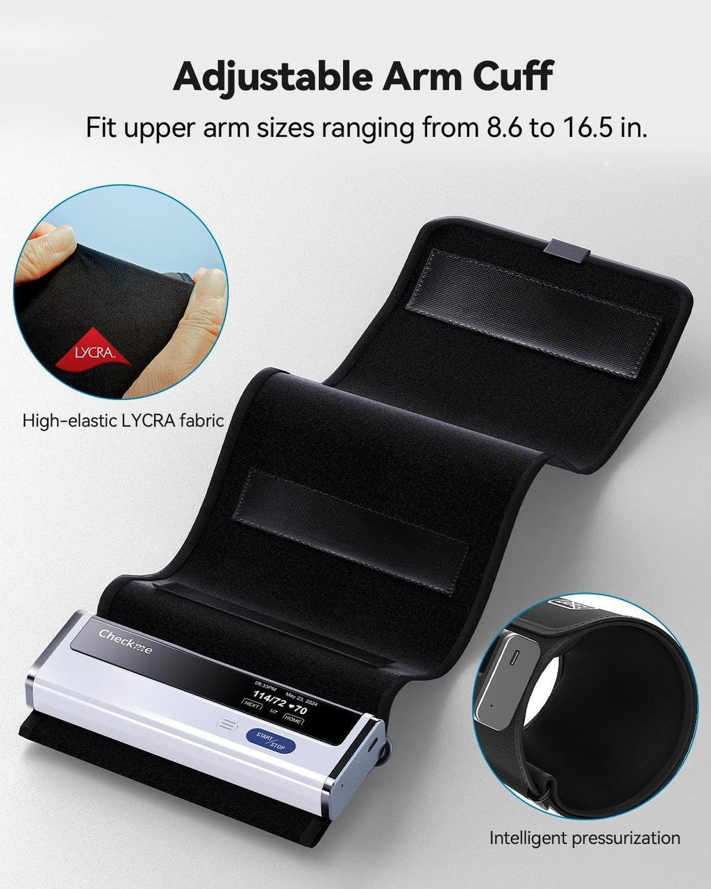 Checkme BP2A Blood Pressure Monitor for Home Use Upper Arm - Bluetooth BP Machine Cuff, Accurate Digital Readings in 30 Seconds, Unlimited Data Stored in App for iOS & Android