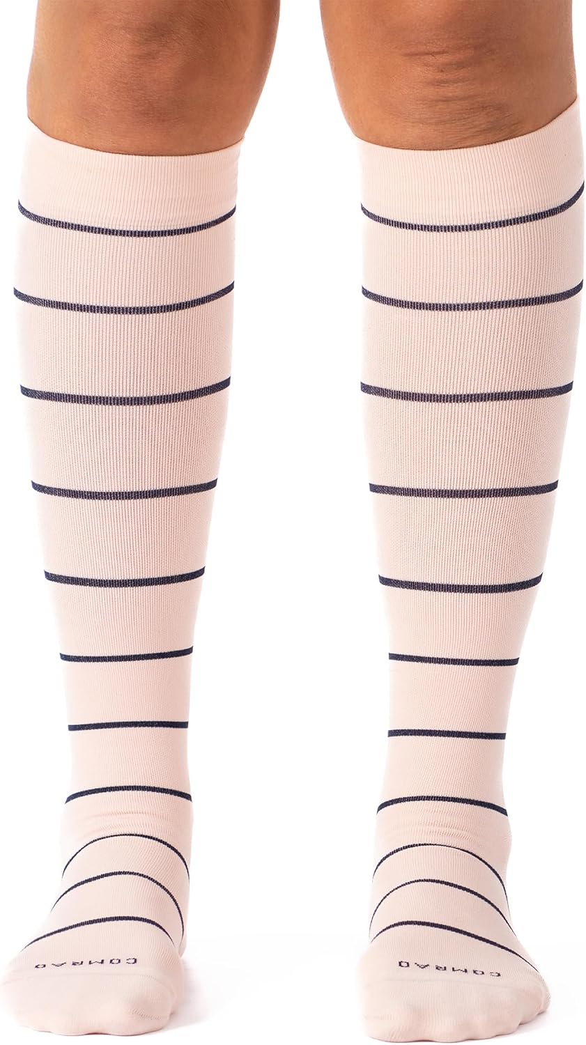 Nylon Knee High Socks - 15-20mmHg Graduated Compression Socks - Soft & Breathable Support Unisex Socks