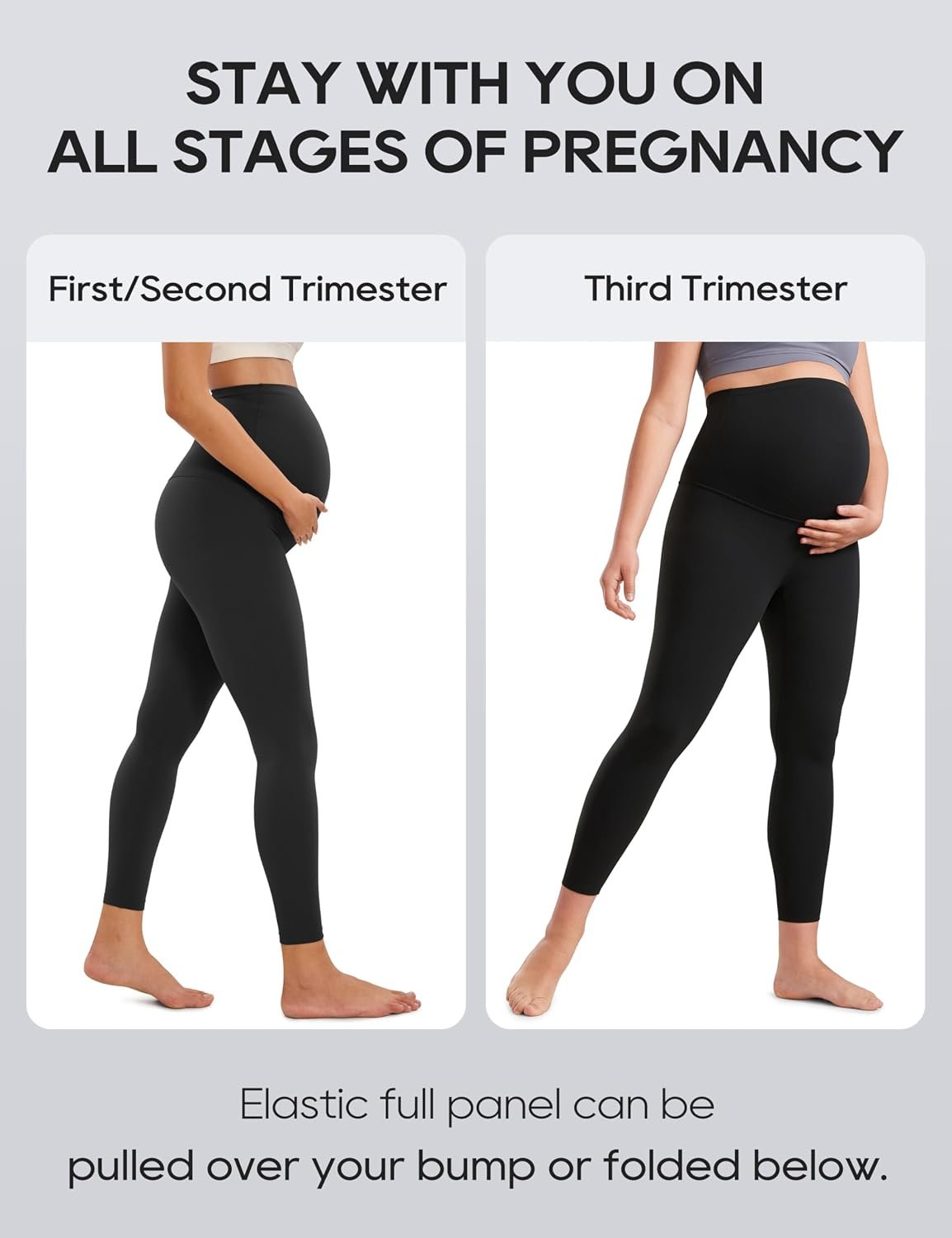 CRZ YOGA Maternity Leggings 25" | Butterluxe, Extremely Soft, Gentle Compression, Yoga, Super High Rise, U-shaped Belly, Pregnancy and Postpartum