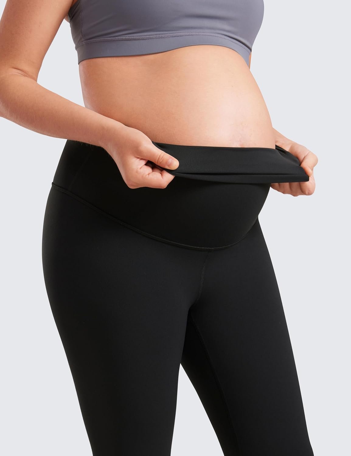 CRZ YOGA Maternity Leggings 25" | Butterluxe, Extremely Soft, Gentle Compression, Yoga, Super High Rise, U-shaped Belly, Pregnancy and Postpartum