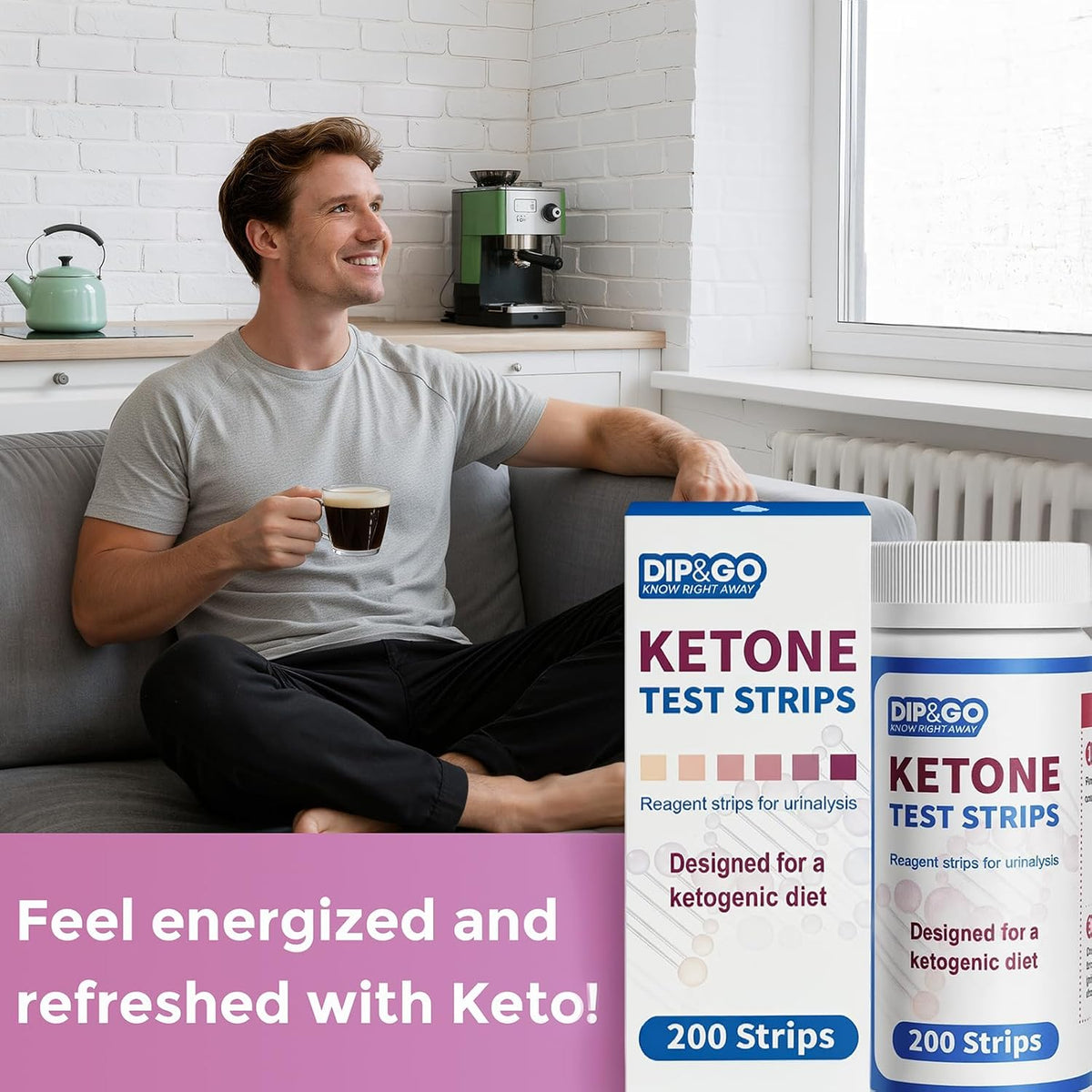 200ct Ketone Test Strips, Keto Strips Urine Test, Ketosis Test Strips